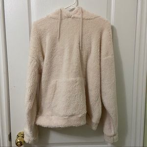 CREAM TEDDY FUR HOODIE/SWEATER